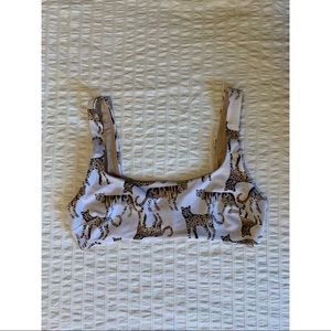 Aerie jungle cat scoopneck bikini top